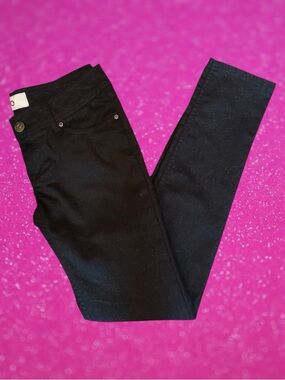 SO Y2K Glam Grunge Festival Indie Sleaze Goth Punk Black Shimmery Skinny Pants 7